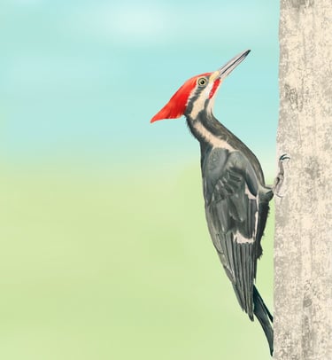Pileated Woodpecker on a tree