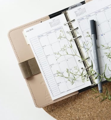 notebook with pen
