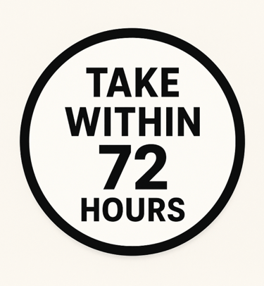 Image of circle with take within 72 hours referring to PEP HIV medication