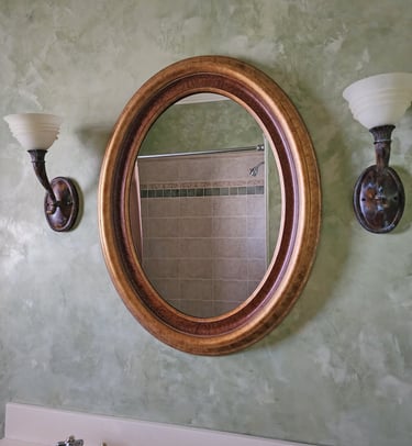 Green and Cream Venetian Plaster on Walls