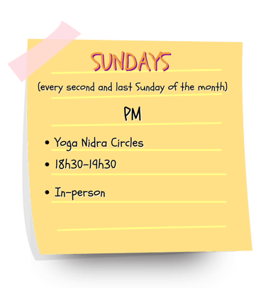 Yoga Nidra circles in Lisbon on Sundays in Little Yoga Space Lisboa.