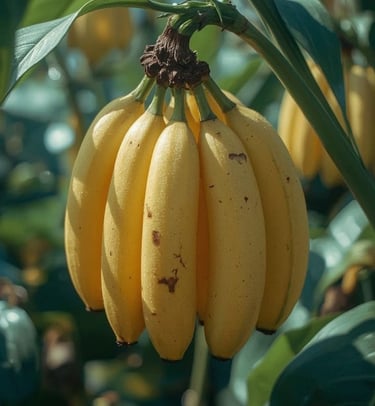  Primer plano de un racimo de plátanos amarillos maduros listos para consumo