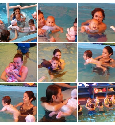 natacion para bebes y mamás matronatación en Mérida