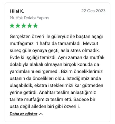 Hilal isimli müşterinin özverili çalışma ve güler yüze vurgu yaparak övgülerde bulunması