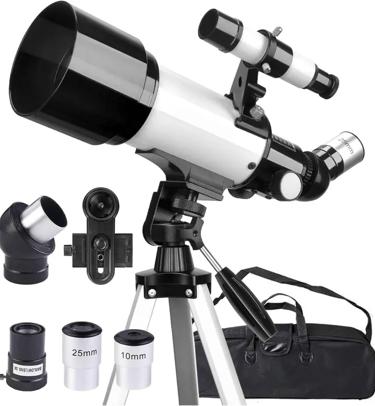 Misilmp Telescopio 70mm Apertura 400mm, blanco