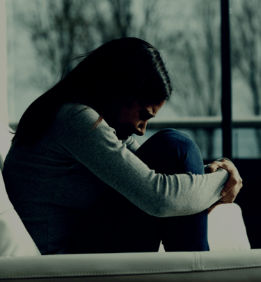 Pregnant girl sad