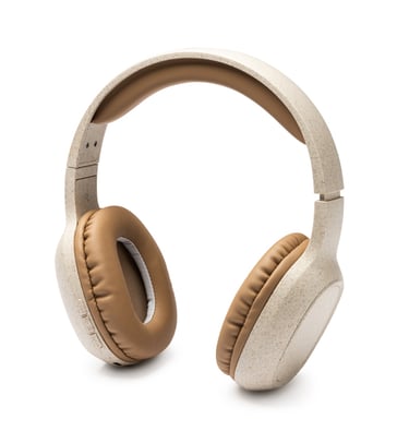 Auriculares inalámbricos realizados en fibra de trigo con diadema acolchada