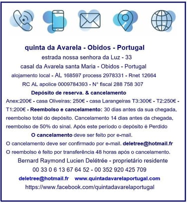 quinta da Avarela Bernard R L Delétrée locations touristiques au Portugal