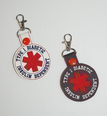 Type 1 diabetes bag tags, medial alert tags