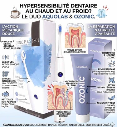 Dentifrice et brosse à dents sonique pour dents sensibles après détartrage