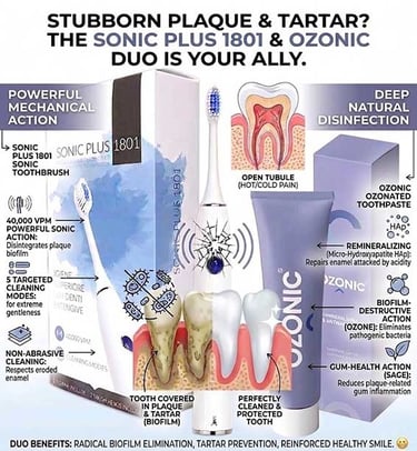 Sonic toothbrush and toothpaste for eliminate dental plaque
