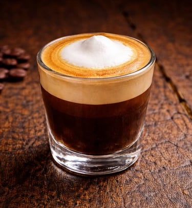 Macchiato tradicional com leite manchado