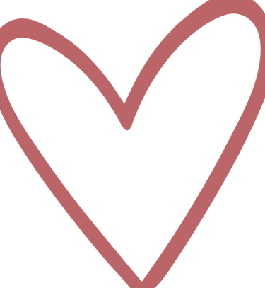 A transparant heart with a red outline