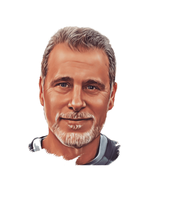 Cartoon headshot image of Steve Kass