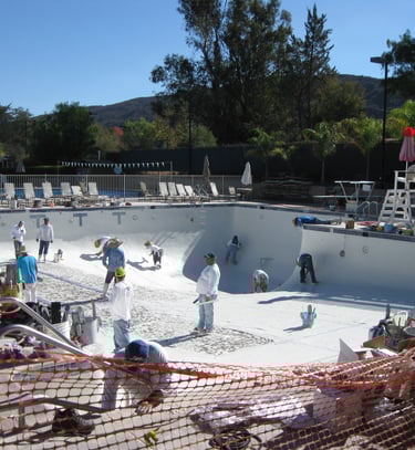 replastering a very large commercial swimming pool