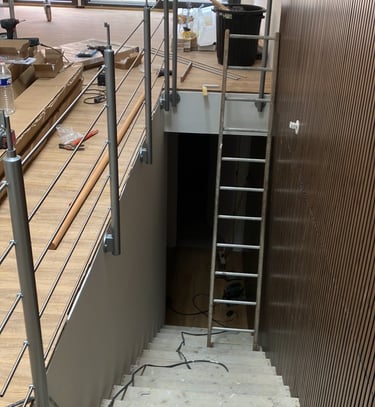 pose garde corps dans un escalier