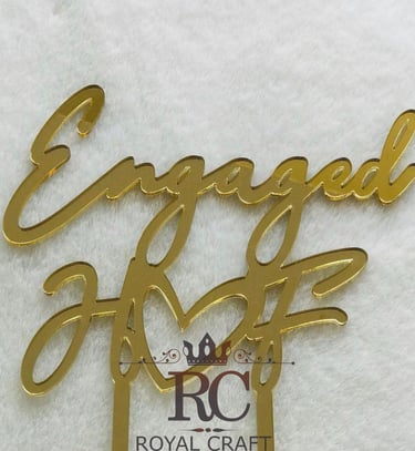 Custom cake topper for Engagement with letters