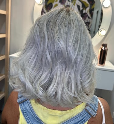 a woman with a white hair and a blue jean jean jean jean jean jean jean