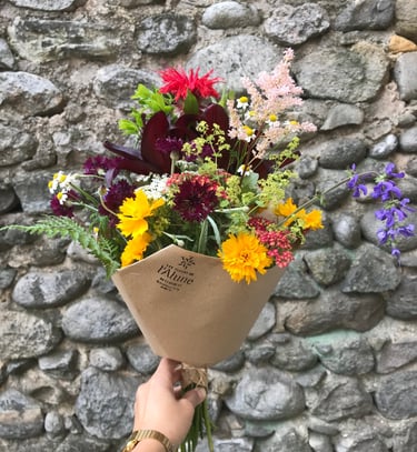 bouquet fleurs fraîches biologiques de saison slowflower floriculture ardeche