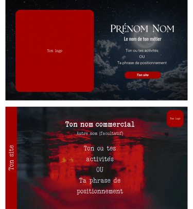 red and black Pinterest banners templates