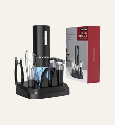 Moocoo Electric Wine Opener with Base Black