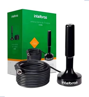 Antena Interna Tv Digital Intelbras Ampliada 360 graus Televisão 2031