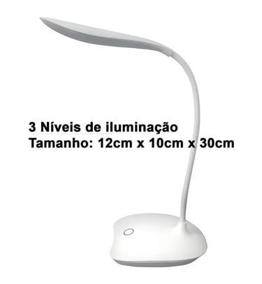 Luminária Articulável de Mesa LED Touch