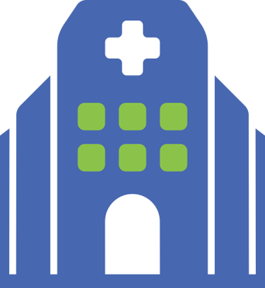 An icon showing a healthcare workplace