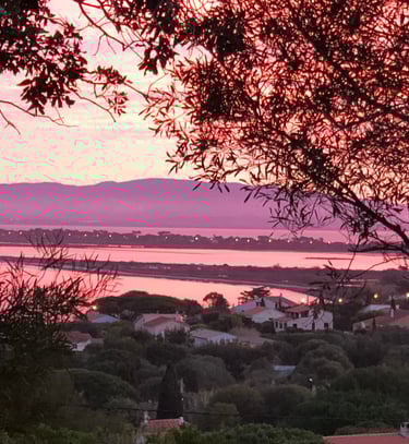 Levé de soleil sur les salins de la presqu’île de giens