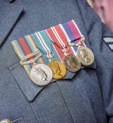 a man in a military uniform with medals on his lapel