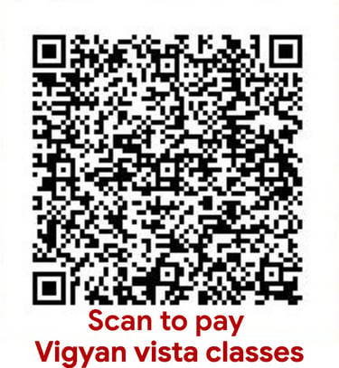 Scan to pay QR code for Vigyan Vista Classes payment processing.