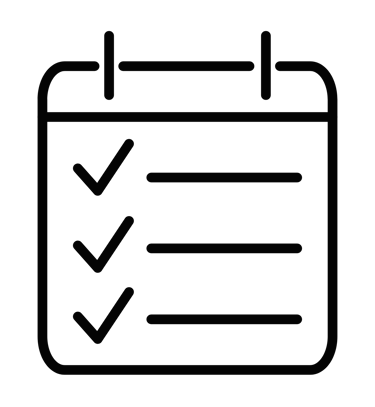 Símbolo de uma agenda, indicando agendamento simples e eficaz