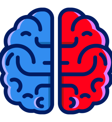 Left brain - right brain illustration