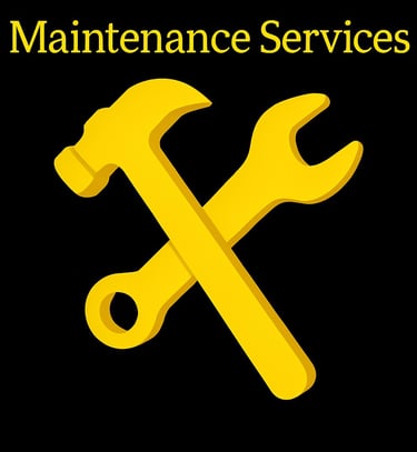 Yellow hammer and wrench icon representing home maintenance services.