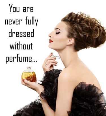 elegant white woman with updo and perfume