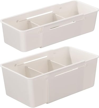 a pair of white plastic containers with a white background