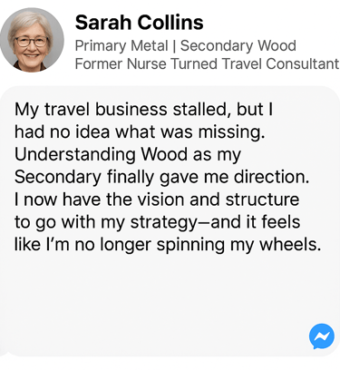Retired nurse turns travel consultant after discovering her Secondary Wood archetype—channeling vision into aligned strategy