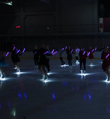 Adult skaters dancing in closing event