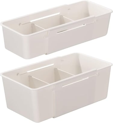 a pair of white plastic containers with a white background
