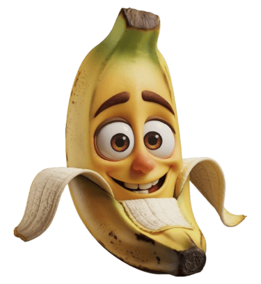 a banana peely character from the animated movie, the angry bird