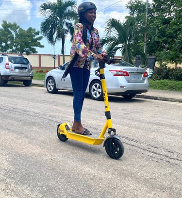 Lady on Trekk Scooters at Lagos State University