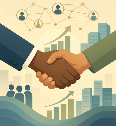 um aperto de mãos entre homens de negócio