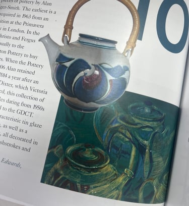 Alan Caiger Smith teapots, Great Dixter journal 2025 - digital drawing 