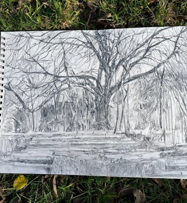 A3 Dixter Diary sketchbook: Lutyen's Steps