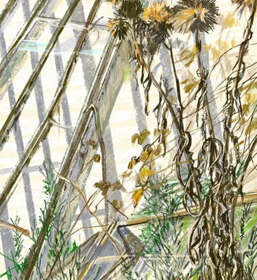 Scotney Castle winter light - digital drawing