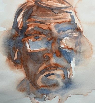 Watercolour: Self portrait 2