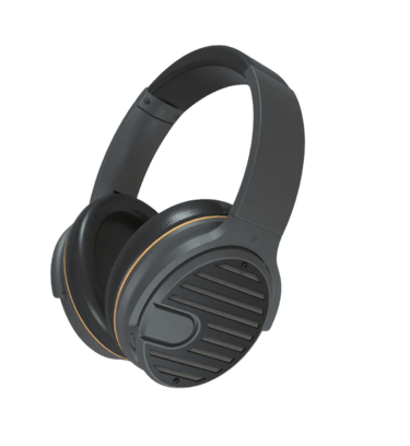 a pair of headphones with a black headphones
