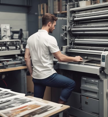A vibrant display of various custom signs and banners.