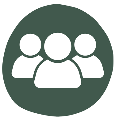 Icon: Zwei Personen – kleine Gruppen für individuelle Förderung im Junghundekurs