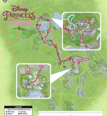2019 runDisney Princess Half Marathon Weekend Half Marathon Course Map